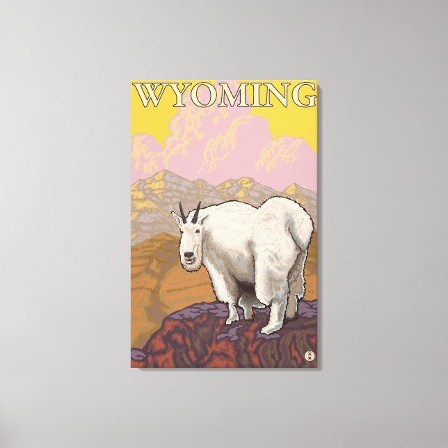 Mountain GoatWyomingVintage Travel Poster Canvas Print (Front)