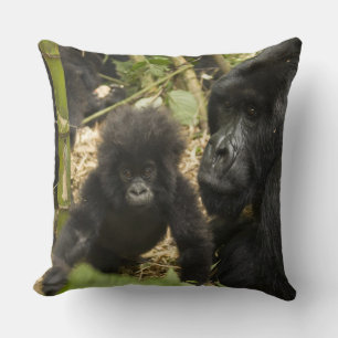 Mountain Gorilla, adult with young Cushion