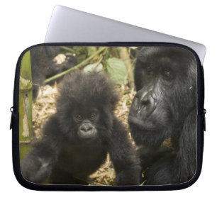 Mountain Gorilla, adult with young Laptop Sleeve