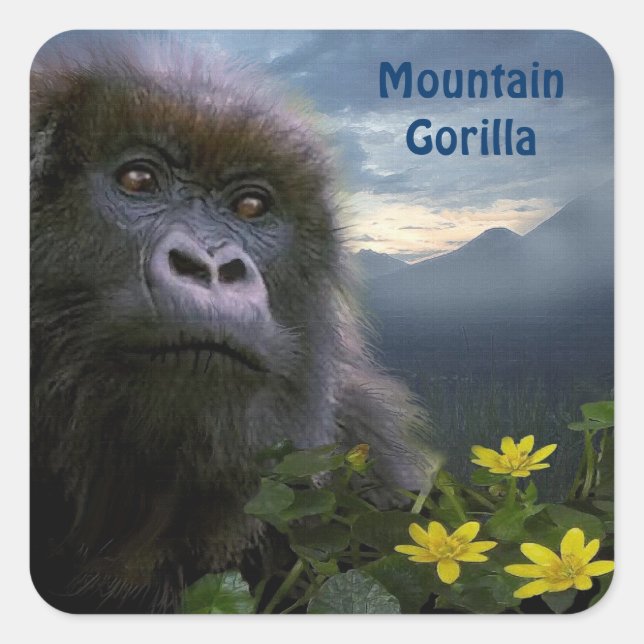 Mountain Gorilla African Wildlife Sticker (Front)