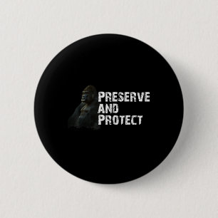 Mountain Gorilla Environmental Protection Conserva 6 Cm Round Badge