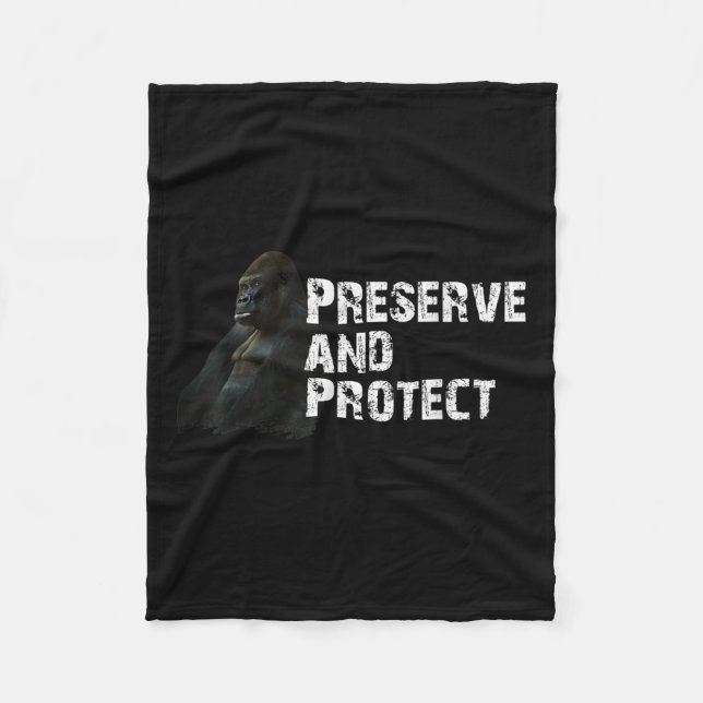 Mountain Gorilla Environmental Protection Conserva Fleece Blanket (Front)