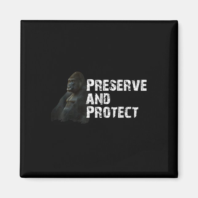 Mountain Gorilla Environmental Protection Conserva Magnet (Front)
