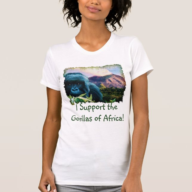 Mountain Gorilla & Volcano Ape Supporter T-Shirt (Front)