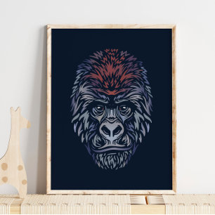 Mountain Gorilla Wildlife Print   Gorilla Print