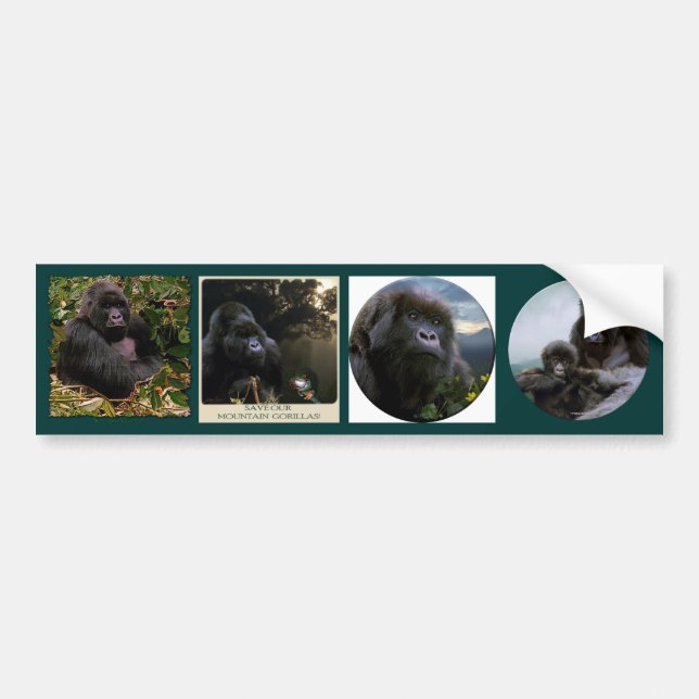 MOUNTAIN GORILLAS Wildlife Multi-sticker Set #VII Bumper Sticker (Front)