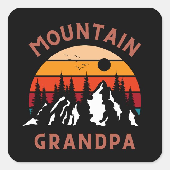 Mountain Grandpa Square Sticker (Front)