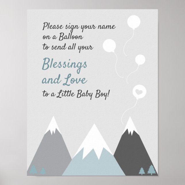 Mountain Guest Book Page Alternative Rustic Gray (Front)