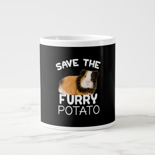 Mountain Guinea Pig - Save Furry Potato Large Coffee Mug (Front)