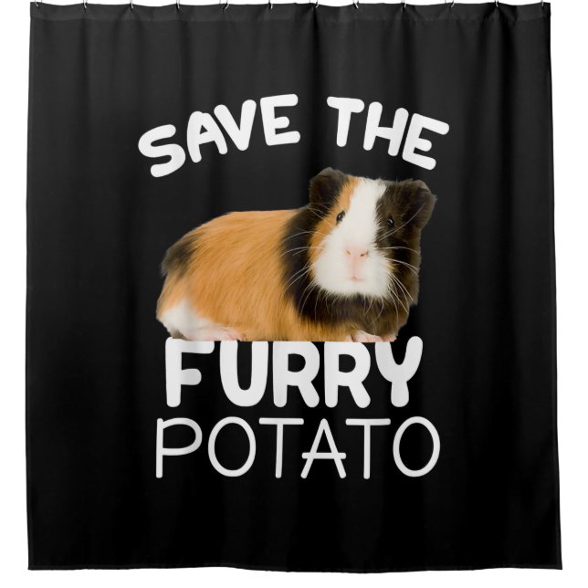 Mountain Guinea Pig - Save Furry Potato Shower Curtain (Front)
