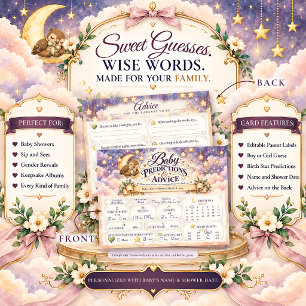 Mountain Hawk Baby Shower Predictions and Advice Postcard