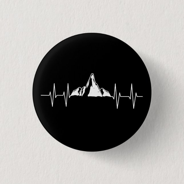 Mountain Heartbeat 3 Cm Round Badge (Front)