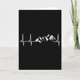 Mountain Heartbeat Best Mountain Climbing Hiking T Card