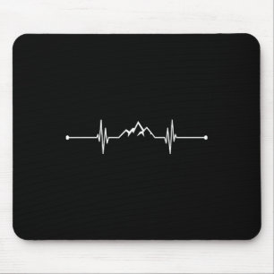 Mountain Heartbeat Graphic Hiking Travel Athletic Mouse Pad
