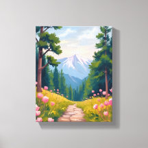 Mountain Hike | Floral Nature Landscape Watercolor