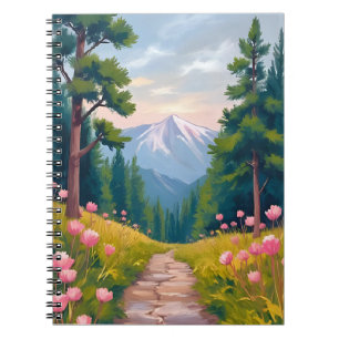 Mountain Hike Floral Nature Landscape Watercolor Notebook