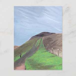 Mountain Hike Painting Print Postcard
