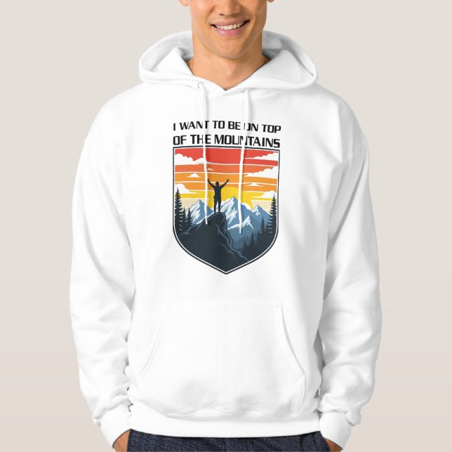 Mountain Hiking Adventure Sunset Climbing Explorer Hoodie (Front)