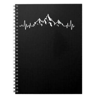 Mountain Hiking Heartbeat Adventure Outdoors Hikin Notebook