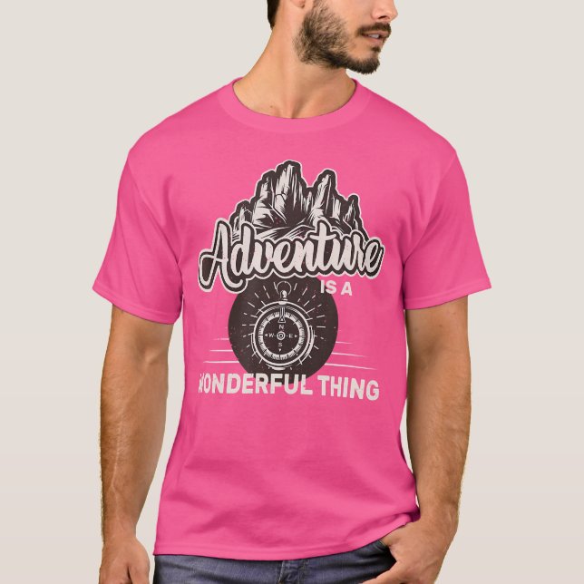 Mountain Hiking Outdoor Retro Adventure Is A Wonde T-Shirt (Front)