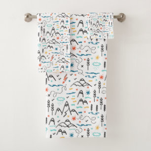Mountain Hiking Pattern Bath Towel Set