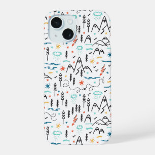 Mountain Hiking Pattern iPhone 15 Case