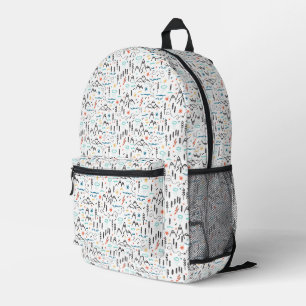 Mountain Hiking Pattern Printed Backpack