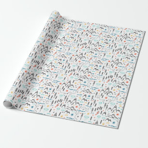 Mountain Hiking Pattern Wrapping Paper