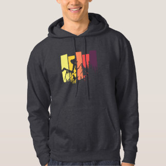 Mountain Hiking Retro Sunset Outdoor Adventure Hoodie