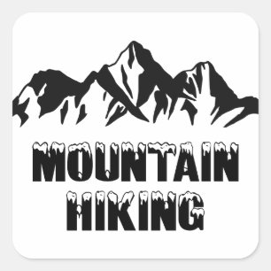 Mountain hiking square sticker