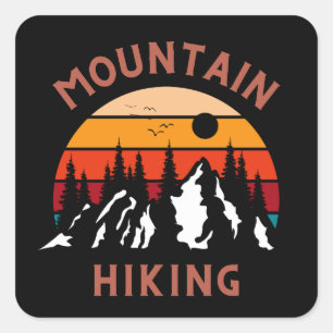 Mountain Hiking Square Sticker