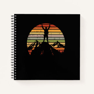 Mountain Hiking Travel Retro Hiker Mountaineer Tra Notebook