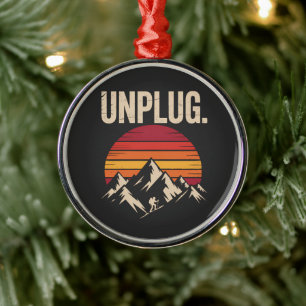 Mountain Hiking Unplug Metal Tree Decoration