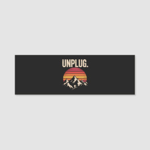 Mountain Hiking Unplug Name Tag