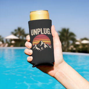 Mountain Hiking Unplug Seltzer Can Cooler