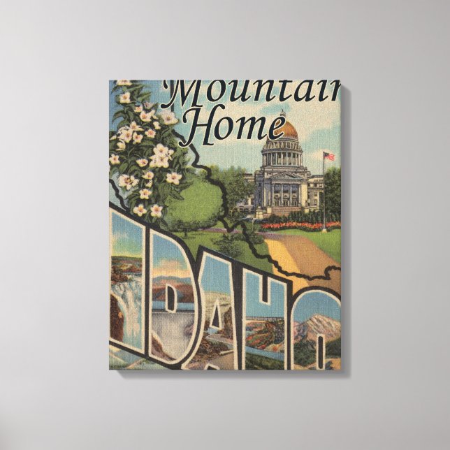 Mountain Home, Idaho - Large Letter Scenes Canvas Print (Front)