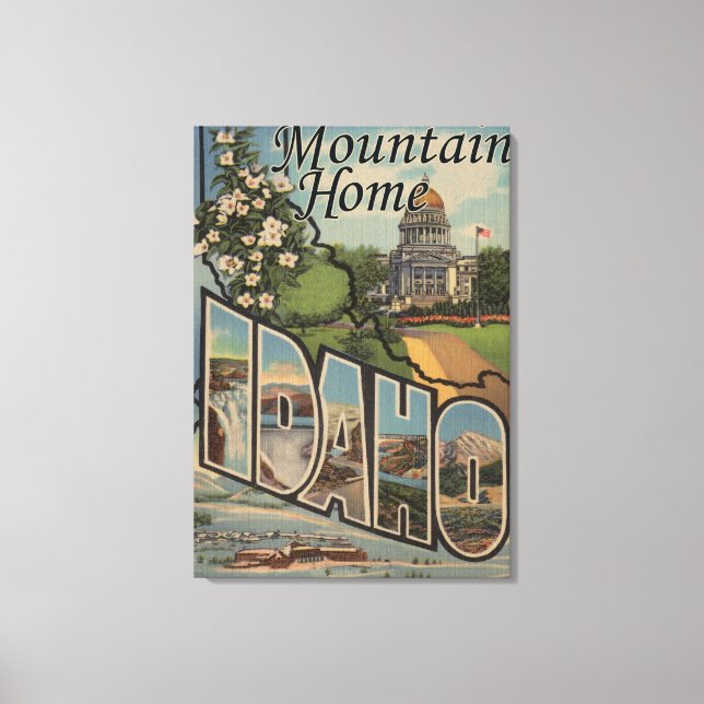 Mountain Home, Idaho - Large Letter Scenes Canvas Print (Front)