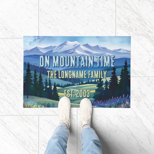 Mountain Home Log Cabin Welcome Mat (Indoor)