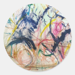 Mountain Horse Abstract Jeff Hankamer Artjunkhaus Classic Round Sticker