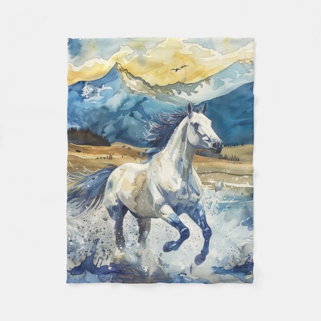Mountain Horse Fleece Blanket (Front)