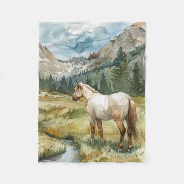 Mountain Horse Fleece Blanket (Front)