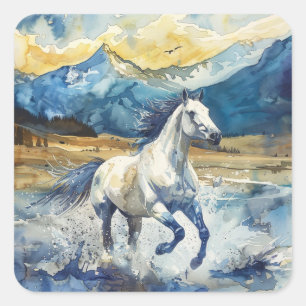 Mountain Horse Square Sticker