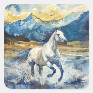 Mountain Horse Square Sticker
