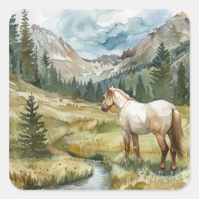 Mountain Horse Square Sticker (Front)