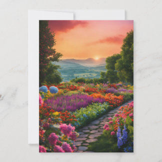 Mountain Impressionistic Sunset  Holiday Card