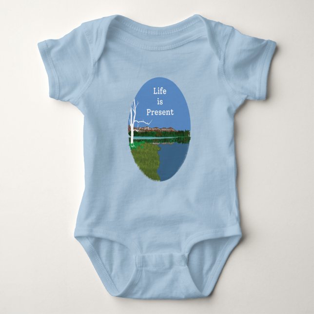 Mountain is calling baby bodysuit (Front)
