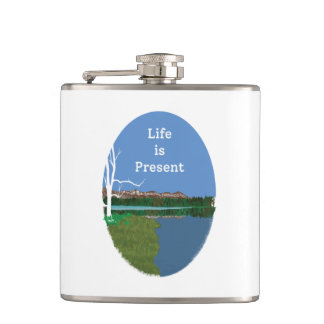 Mountain is calling hip flask