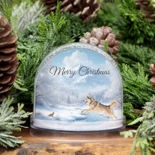 “Mountain Joy: The Husky’s Leap Snowglobe