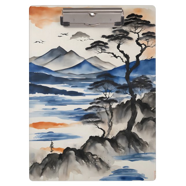 Mountain Lake and Sunrise Clipboard (Front)