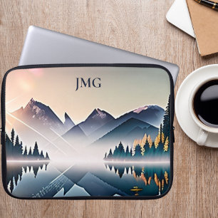 Mountain Lake at Sunrise Signature Laptop Sleeve